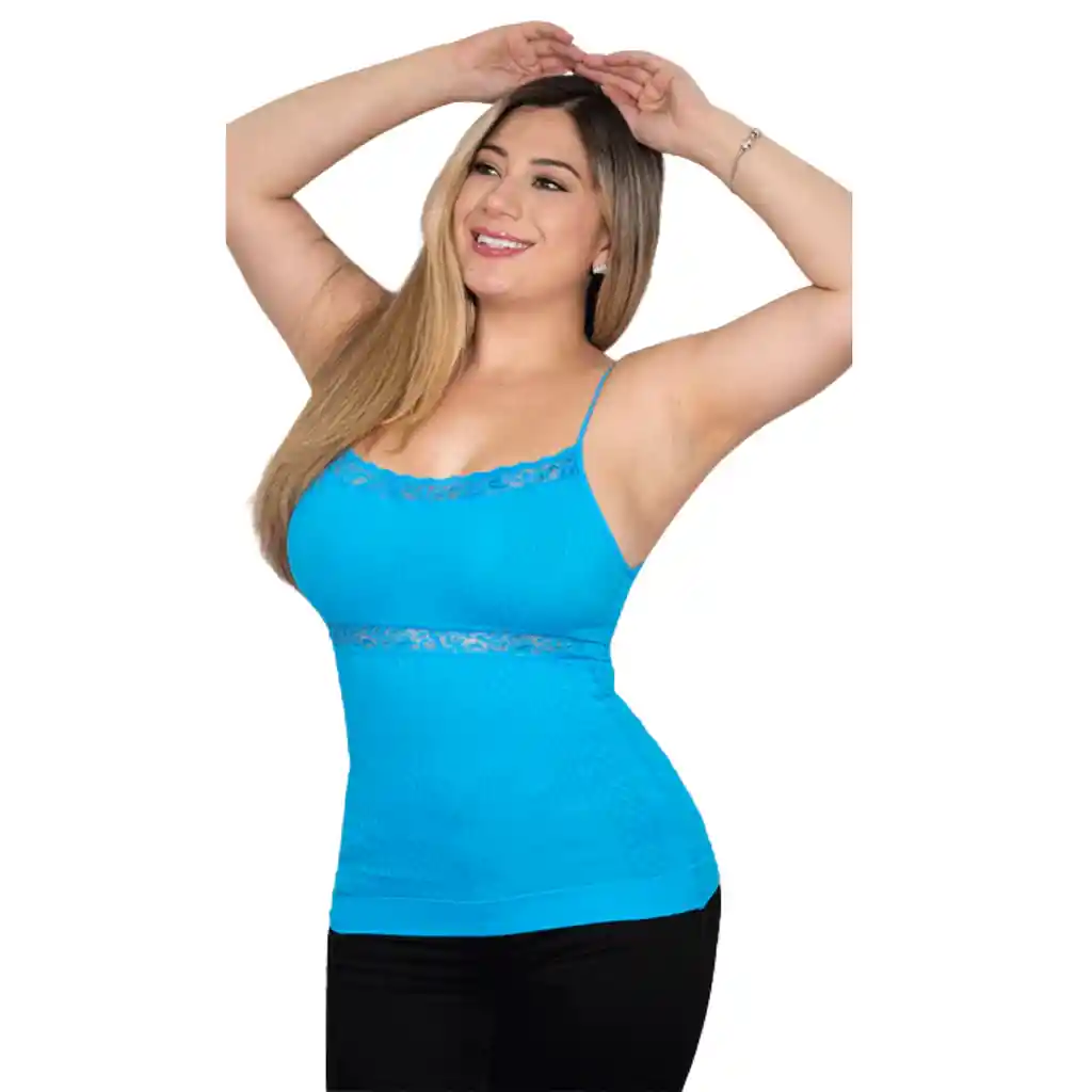 5021-blusa Moldeadora Esqueleto Control Abdominal Color: Turquesa Talla: Unica