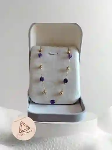 Gargantilla Oro Golfi Piedra Morada