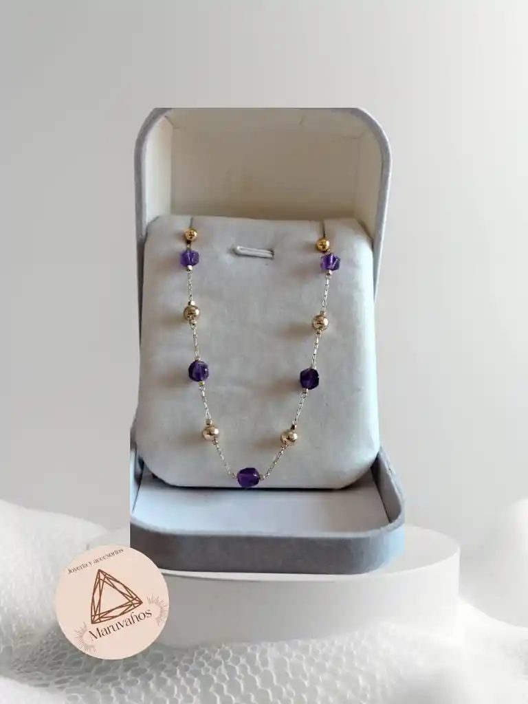 Gargantilla Oro Golfi Piedra Morada