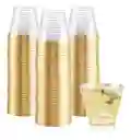 Vasos 9 Onzas Transparente Borde Dorado , Vaso Elegante, Bonito Y De Lujo, Vaso Desechable Crista