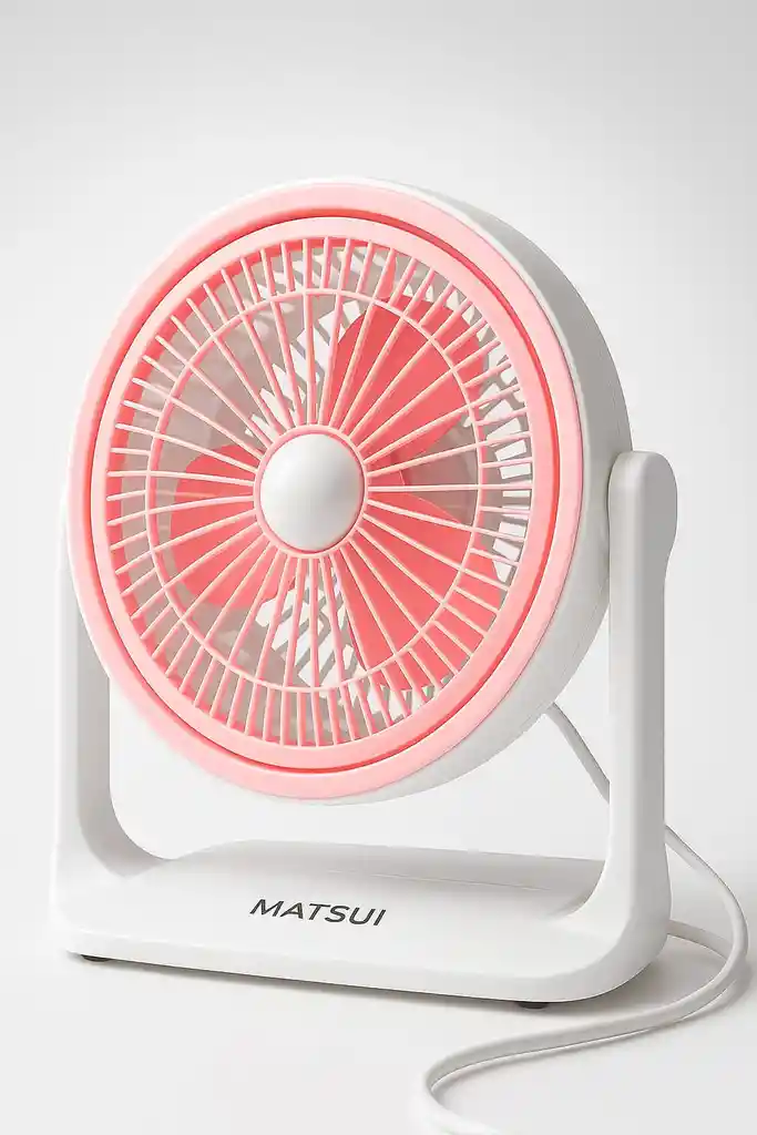 Ventilador Mini Fan Matsui Svm-df1008 | 2 Velocidades, Ángulo Ajustable, 25w – Blanco Con Rosado