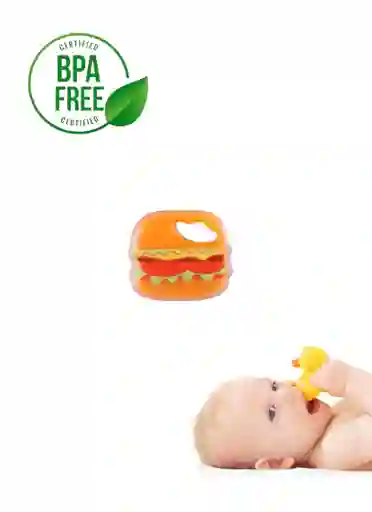 Mordedor Rascaencias Frío De Diseño Para Bebe Hamburguesa
