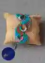 Pulsera Tejida En Micro Macramé/ Espiral Azul