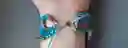 Pulsera Tejida En Micro Macramé/ Espiral Azul