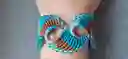 Pulsera Tejida En Micro Macramé/ Espiral Azul