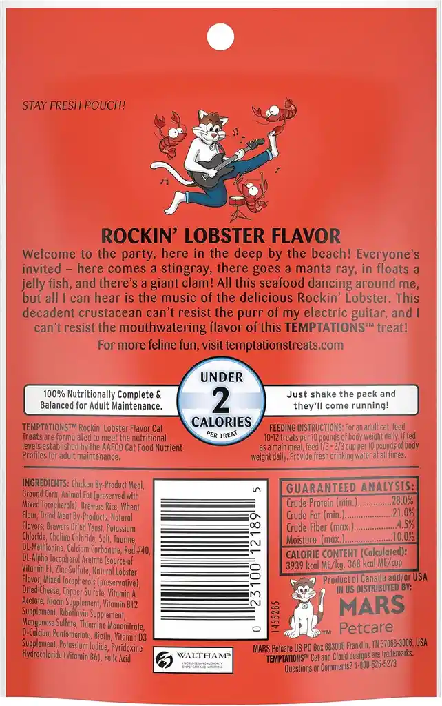 Galletas Temptation 3 Oz Langosta Para Gato