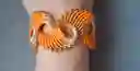 Pulsera Tejida En Micro Macramé/ Espiral Miel