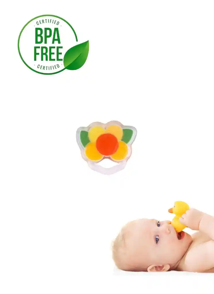 Mordedor Rascaencias Frío De Diseño Para Bebe Flor