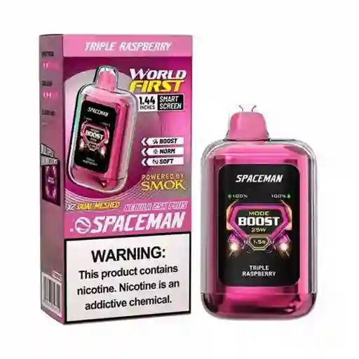 Vape Spaceman 18k Triple Raspberry 18.000 Puff Nicotina 5%