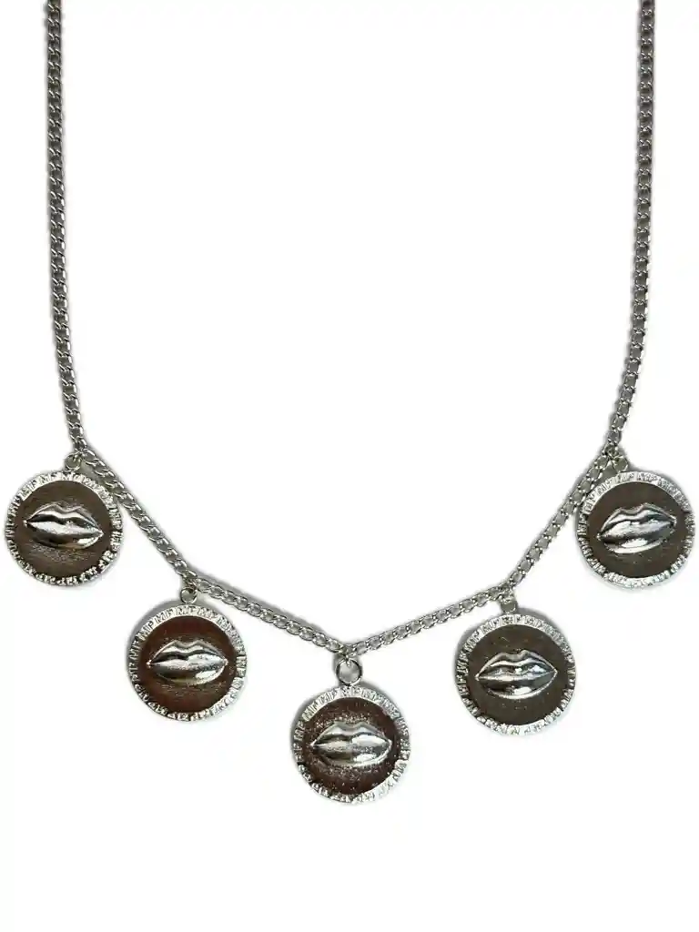 Collar Multicharms Besos Silver