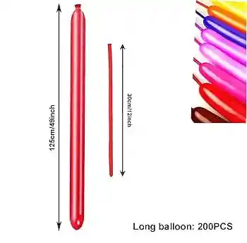 Globos Mil Figuras, Globo Tubito, Colores Surtidos X50 Unidades