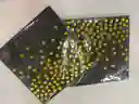 Servilletas De Papel Negras Con Puntos Dorados, Servilletas Elegantes