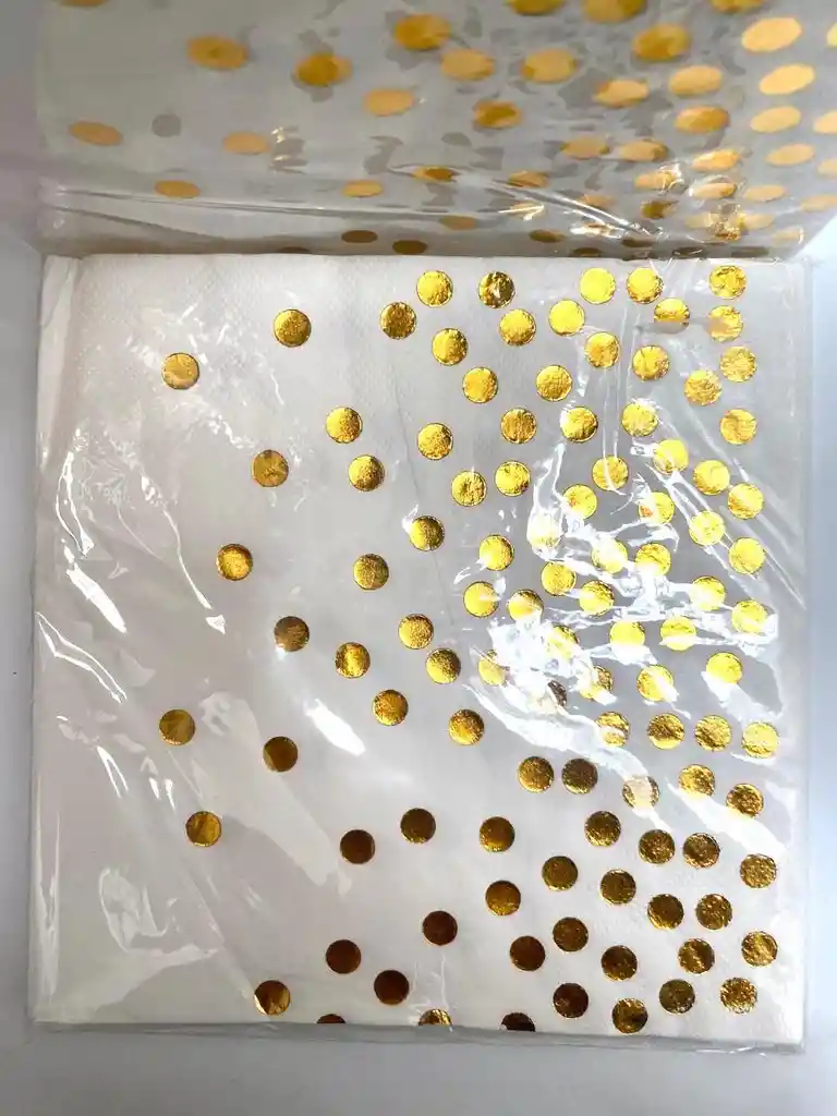Servilleta Suaves De Lujo Con Puntos Dorados