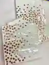 Servilleta Elegante Blanca Con Puntos Oro Rosa