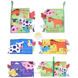 Libro Sensorial De Tela Con Colitas De Estimulación Animales