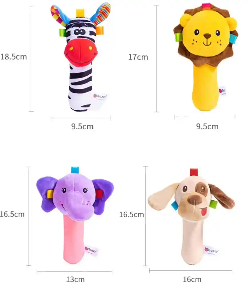 Sonajero Estimulación Sensorial Tipo Maraca Con Rechinador