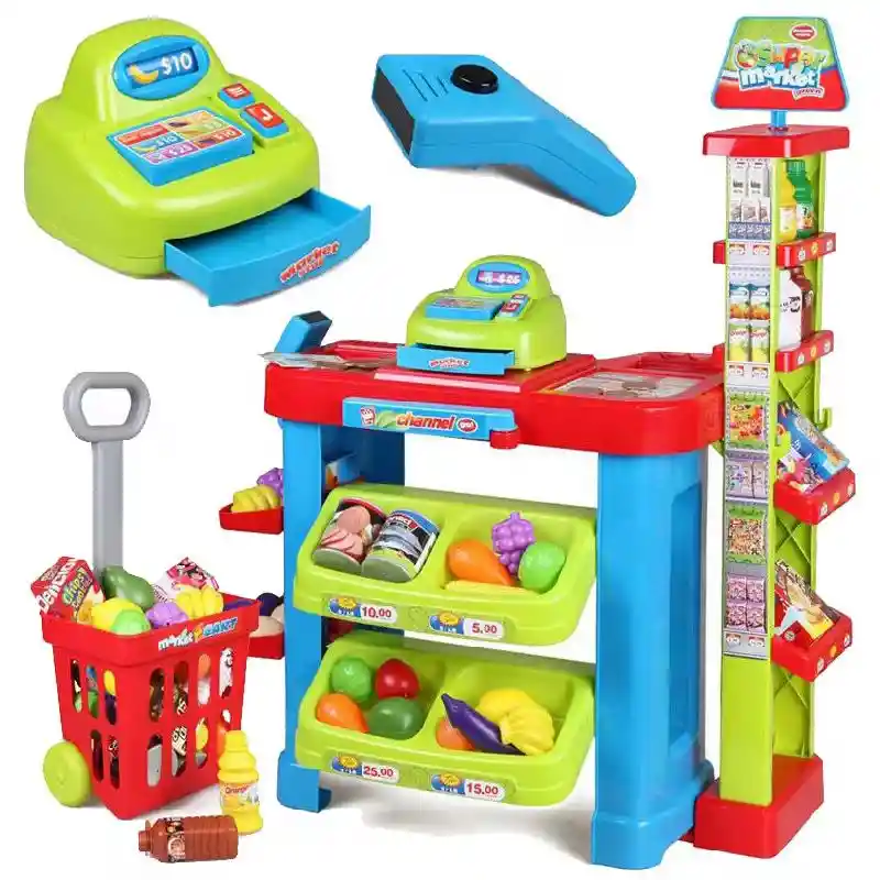 Supermercado Infantil Con Accesorios Caja Registradora Carro
