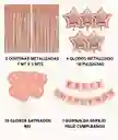 Kit Decoración Oro Rosa Cumpleaños Cortinas Bombas Completo