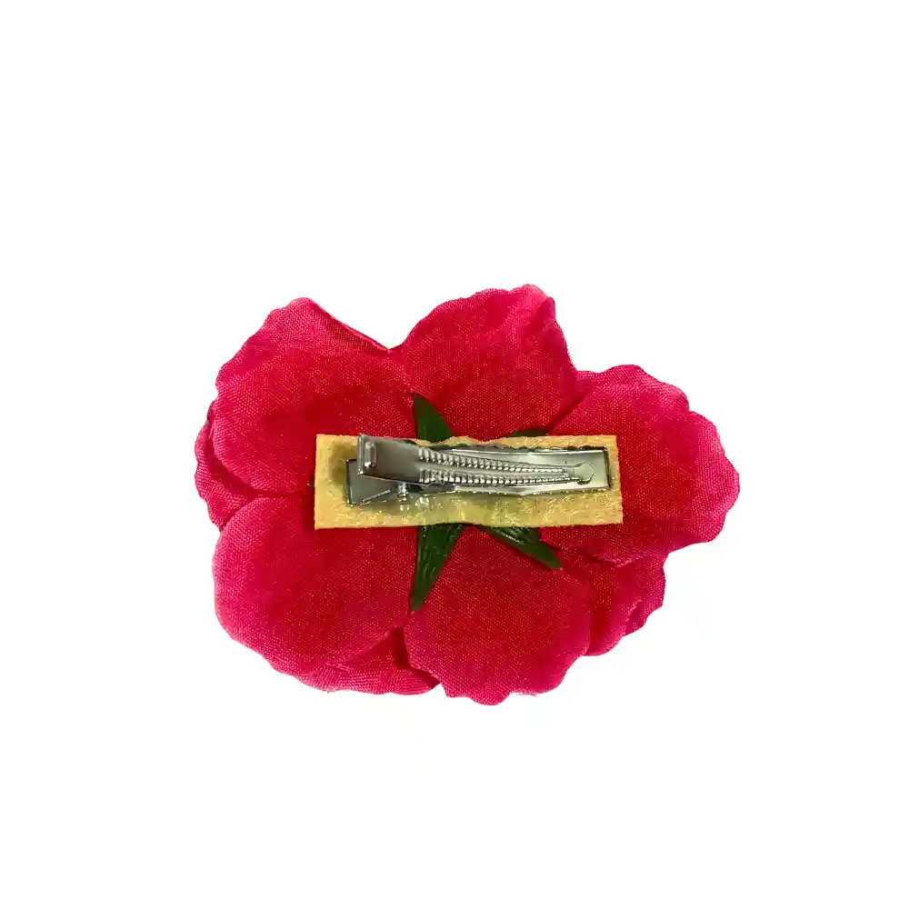 Pinza Clip Flor Rosa Hawaiana Para Pelo Cabello Set X 2 Und