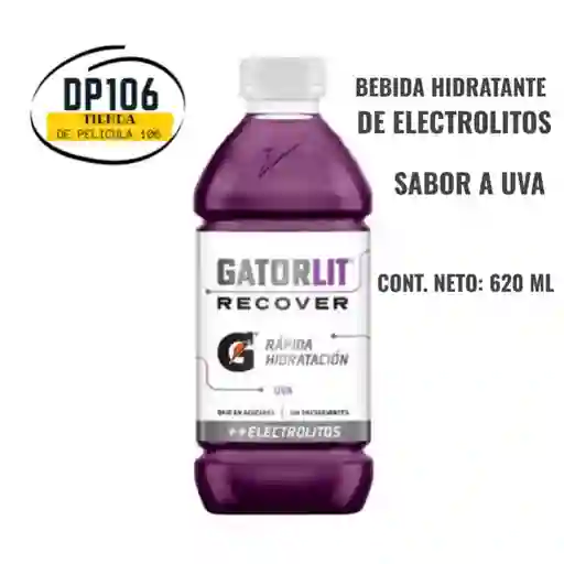 Bebida Hidratante Gatorlit Recover Sabor Uva X 620 Ml