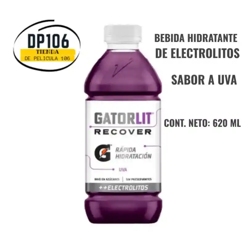Bebida Hidratante Gatorlit Recover Sabor Uva X 620 Ml