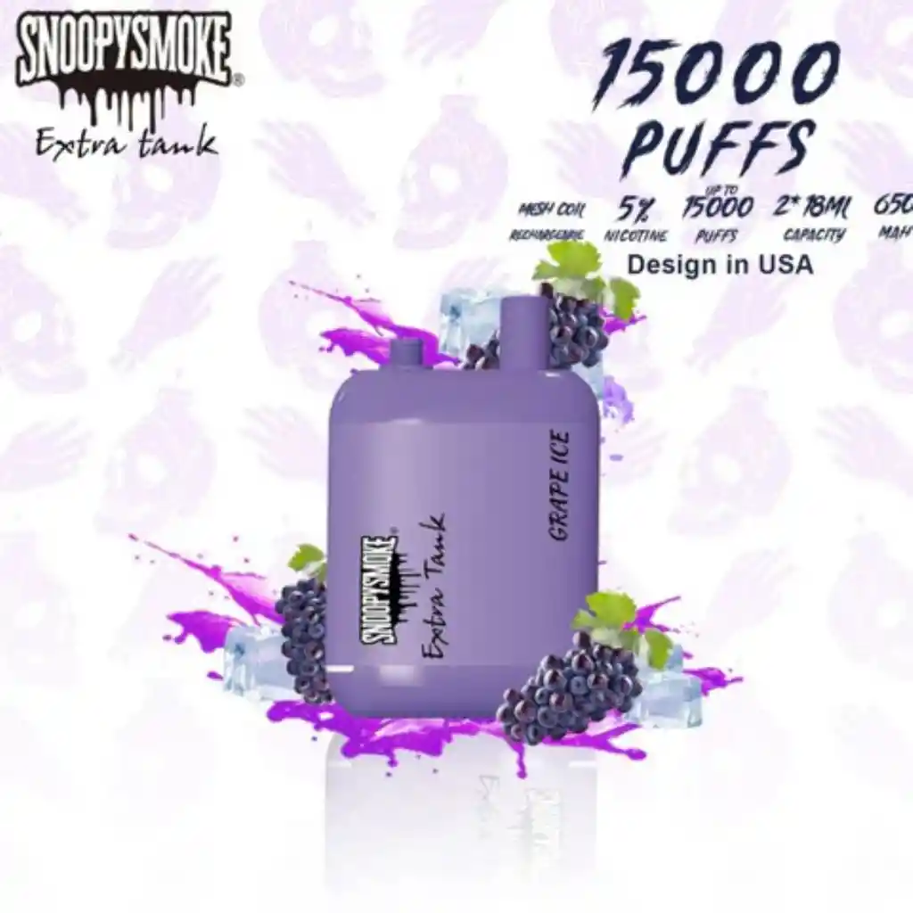 Vaper Snoopy Smoke 15000 Bocanadas Grape Ice