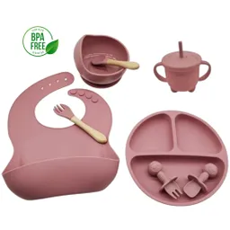 Set De Alimentación Complementaria Con Cubiertos 7 Piezas