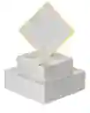 Set Plato Blanco Cuadrado Borde Dorado, Plato Elegane