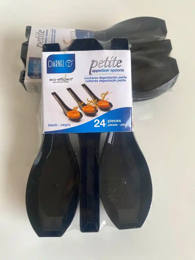 Cuchara Degustación Plástica Negra Petite