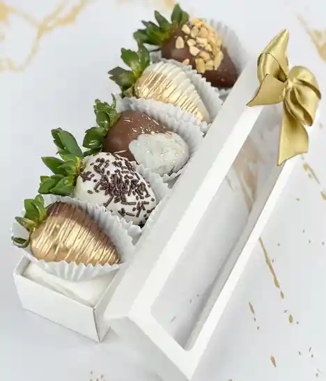 Caja De Fresas Con Chocolate X5 Unds