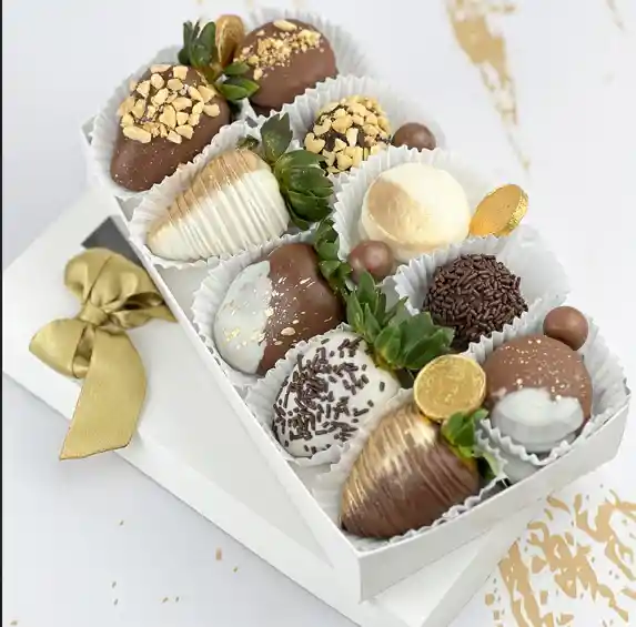 Caja De Chocolates Blanco Y Negro