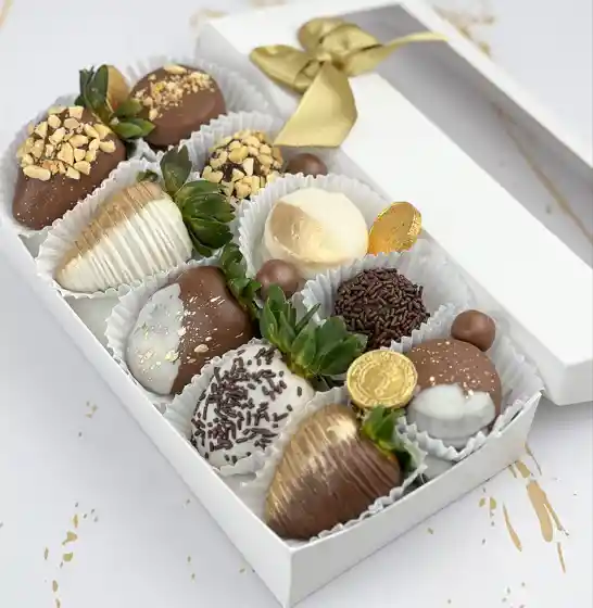 Caja De Chocolates Blanco Y Negro