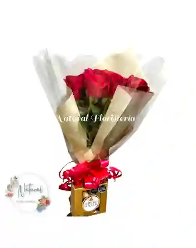 Bouquet De 12 Rosas Chocolates X 4