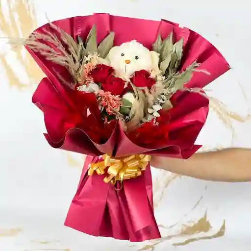 Ramo Oso Blanco Romantico