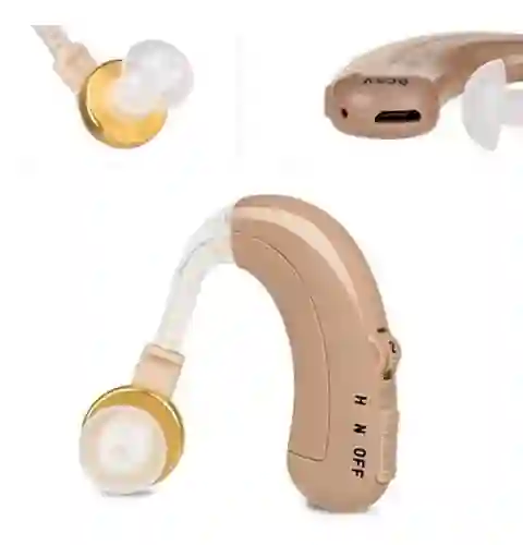Audífono Recargable Amplificador De Sonido Xb-202 + Estuche
