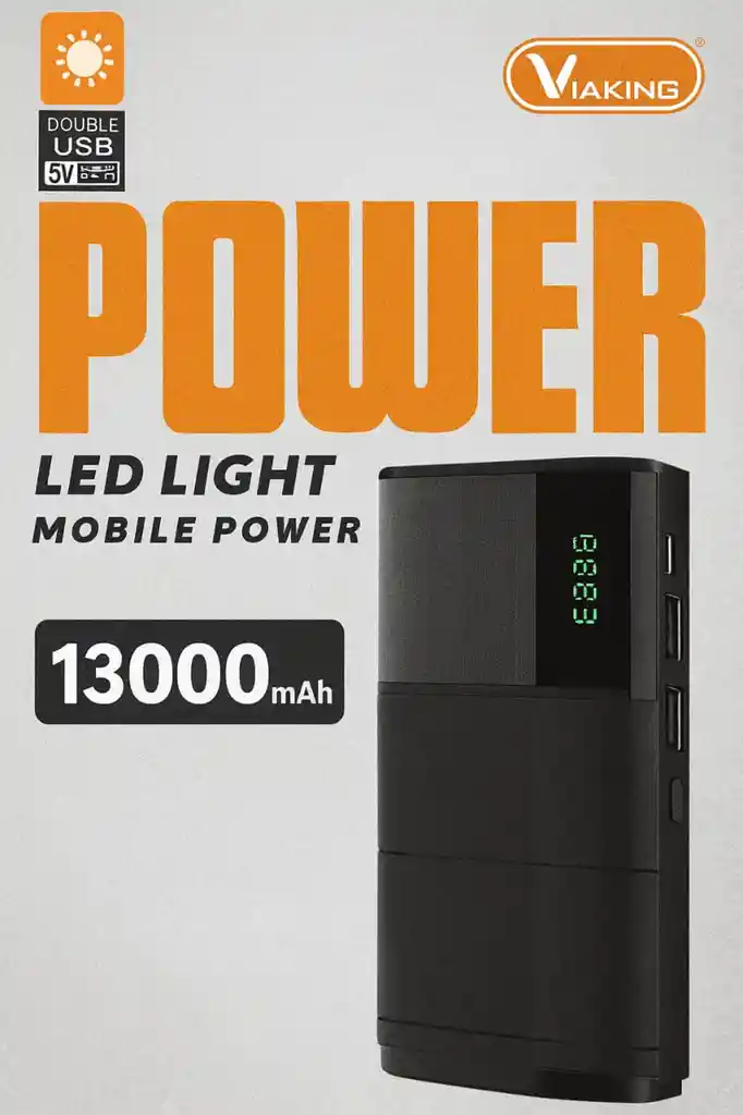 Power Bank Viaking 13.000 Mah Con Linterna Led