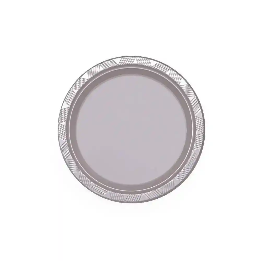 Plato Sempertex Desechable Plateado Pequeño Deluxe Plastico 6" 15 Cm X 10 Sempertex