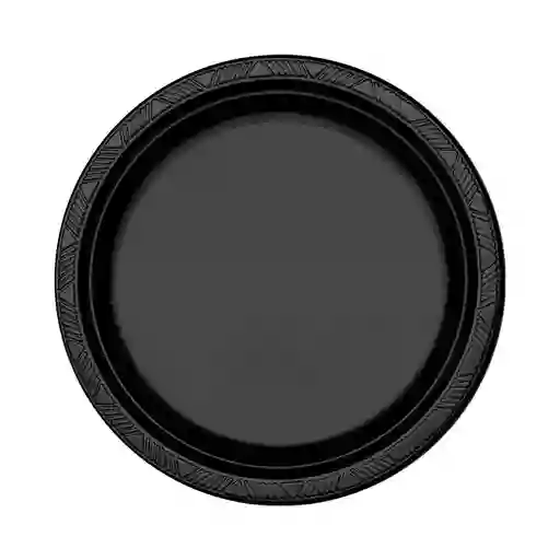 Plato Sempertex Desechable Negro Pequeño Deluxe Plastico 6" 15 Cm X 10 Sempertex