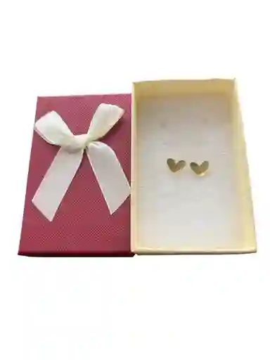 Aretes Tipo Topo Mini Diseño De Corazon En Acero