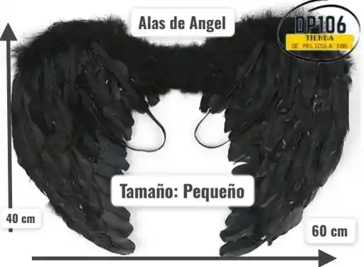 Alas De Angel Plumas Negras Pequeña
