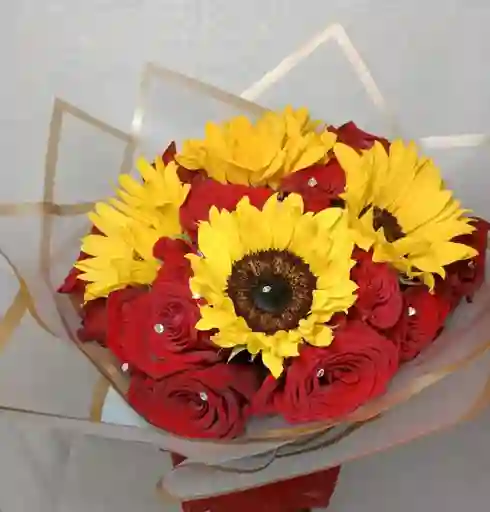 Ramillete Girasol Y Rosa