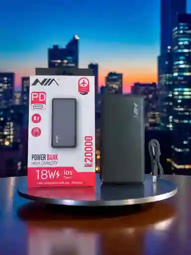 Power Bank Nia 20.000 Mah Pd 18w Alta Capacidad Con Carga Rápida
