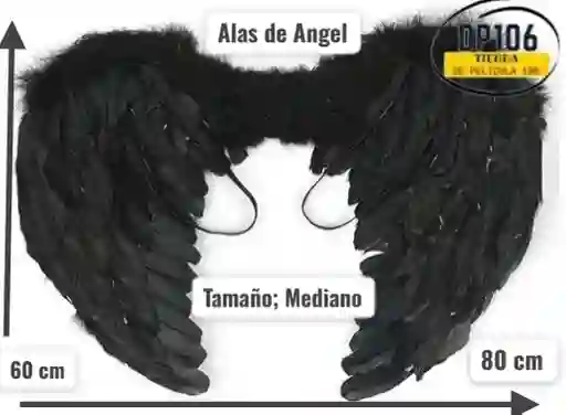 Alas De Angel Plumas Negras Medianas
