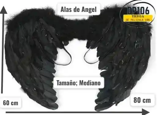Alas De Angel Plumas Negras Medianas