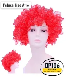 Peluca Afro Rojo Halloween