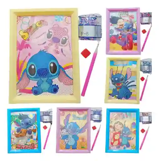 Cuadro De Dibujo Lienzo Arte 5d Con Diamantes Para Niños Stitch