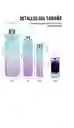 Set Termo Motivador Plástico Libre De Bpa 3 Piezas Deportivo Color Verde/morado
