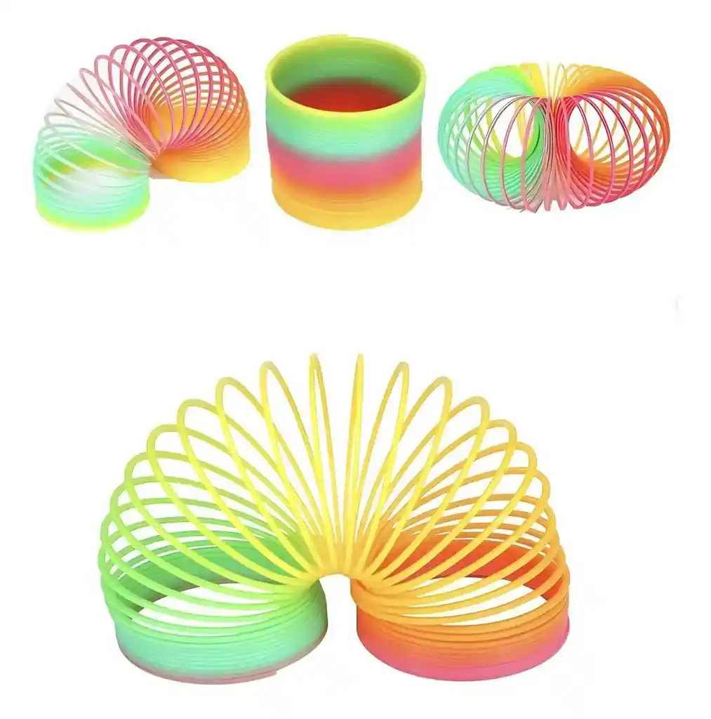 Juego Resorte Espiral Arcoíris Plástico X3 Rainbow