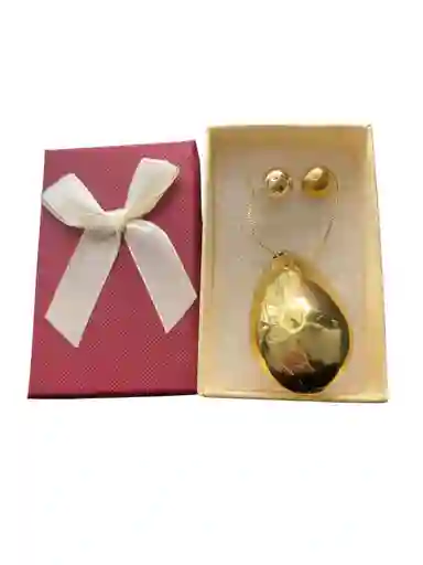 Juego De Cadena, Dije Y Aretes Diseño De Gota Tamaño Grande Fantasia