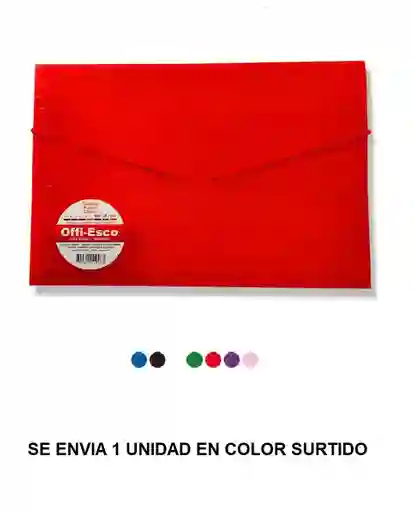 Carpeta Fuelle Plastica Oficio Colores Surtidos Obsequio Boligrafo Oe-812